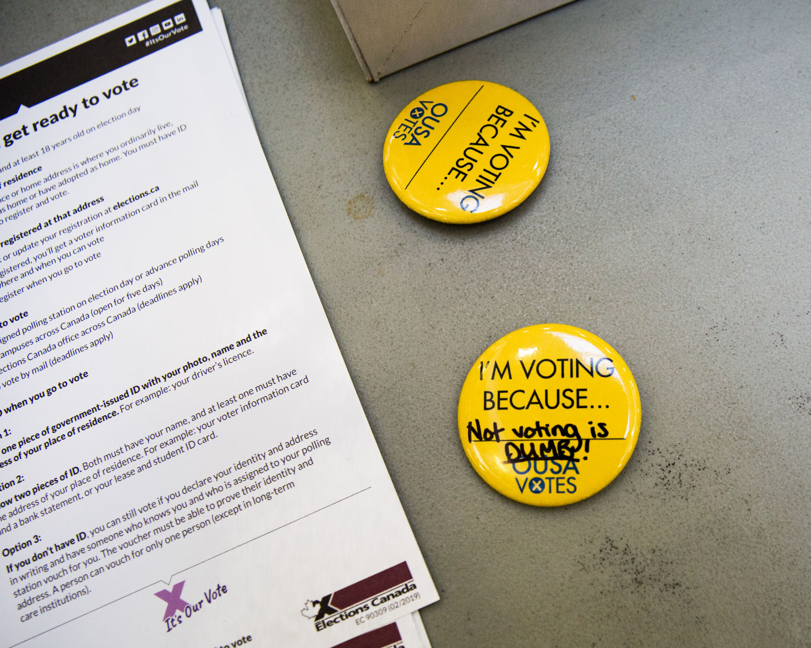 Vote button in atrium